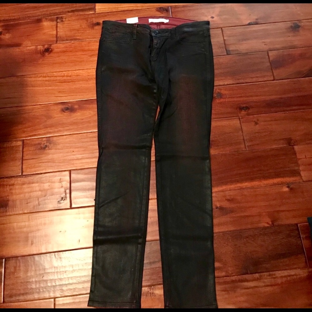 Frankie B red/black coated wax denim 31